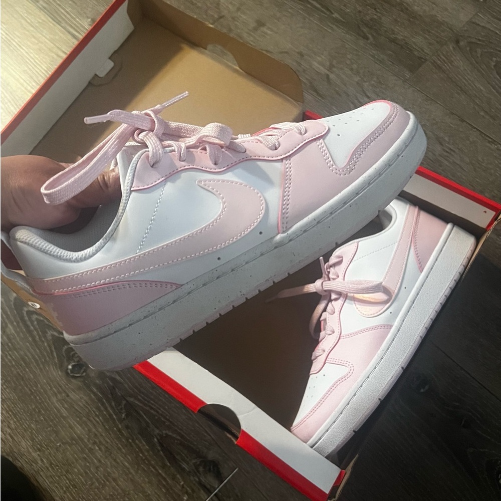 Nike Women's Pink and White Sneakers